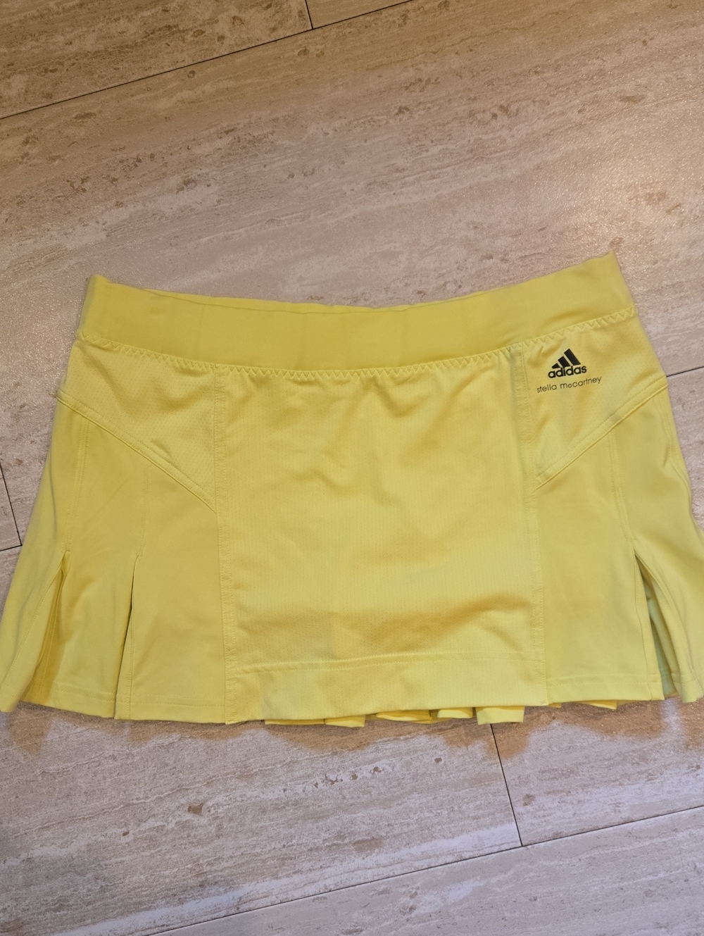 Stella McCartney Adidas Barricade Bright Yellow Pleated Leisure Skort